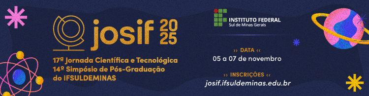 17ª JOSIF e Simpósio de Pós-Graduação. Inscreva-se até 30/06!